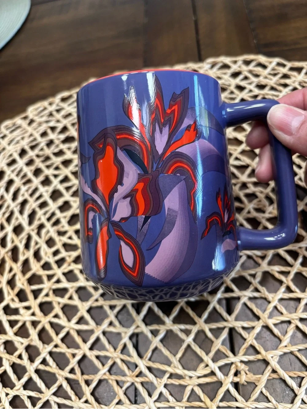 Starbucks ceramic purple and coral 14 ounce mug